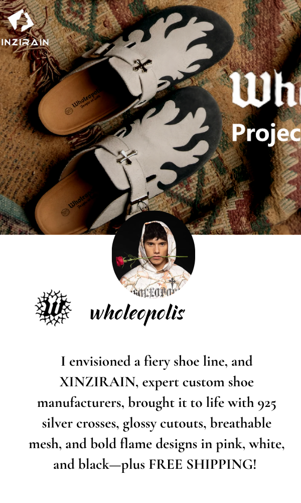 Wholeopolis flame-cutout shoes by XINGZIRAIN – expert custom shoe manufacturing for niche fashion brands