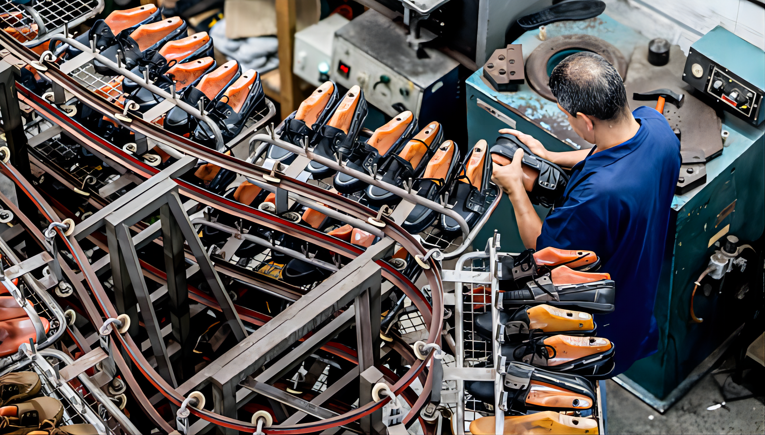 Precision machinery and skilled workers collaborating in XINZIRAIN's hybrid manufacturing facility